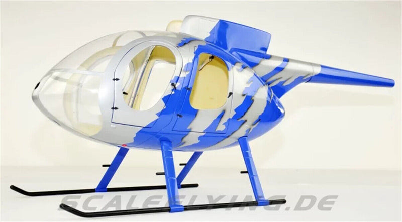 G-JIVE Blue 700 MD-500E RC Helicopter Fuselage 700 Size G-Jive Blue Painting