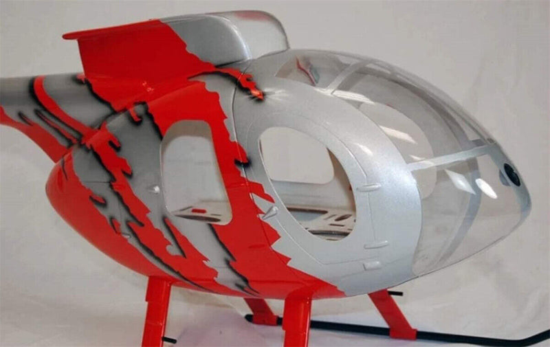 470 MD500E R/C Helicopter Pre-Painted Fuselage 470 Size G-Jive Red Painting