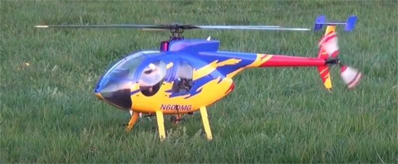 Blue Yellow Red Painting MD-500E 800 ARF YBR RC Helicopter Fuselage V2 Version