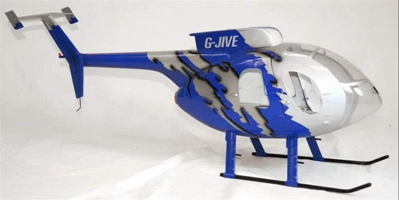 470 MD500E R/C Helicopter Pre-Painted Fuselage 470 Size G-Jive Painted Blue