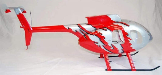 470 MD500E RC Helicopter Pre-Painted Fuselage 470 Size G-Jive Red Painting