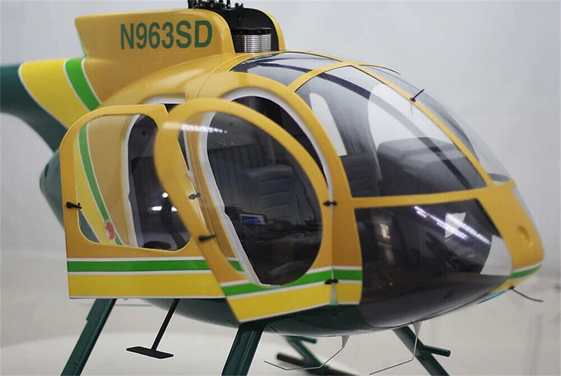 LA Sheriff 800 MD-500E ARF RC Helicopter Fuselage Yellow Green Painting V2 Kit