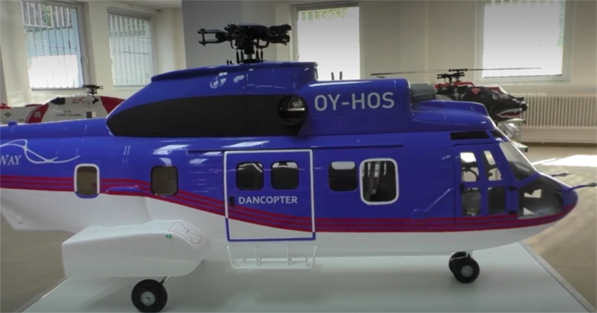 C-225 800 Super Puma ARF Dancopter RC Helicopter Fuselage Blue White Super Puma