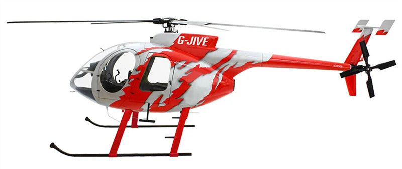 MD-500E 800 ARF G-JIVE Red RC Helicopter Fuselage V2 Version G-Jive Red Painting