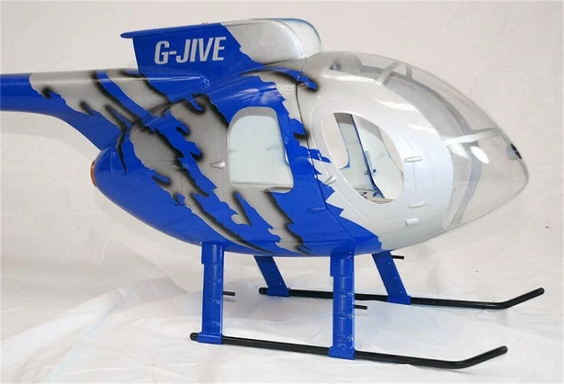 G-JIVE Blue 500 MD-500E RC Helicopter Fuselage 500 Size MD500E G-Jive Design