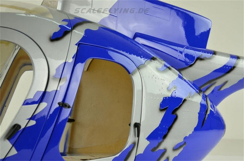 G-JIVE Blue 600 MD500-E RC Helicopter Fuselage with Magnetic Cabin Lock System