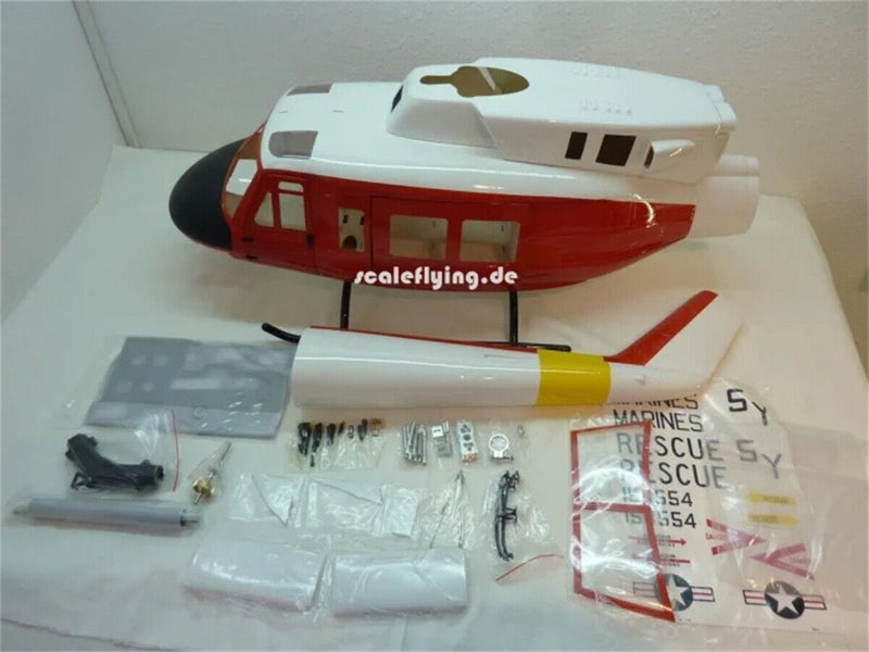 600 UH-1N Rescue RC Helicopter Fuselage 600 Size Bell UH-1N Rescue Painting Toys