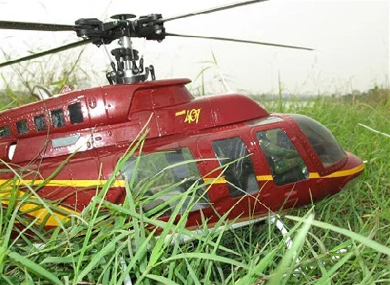 470 Red Gold RC Helicopter Fuselage B 407 ARF Kit Version Take Off