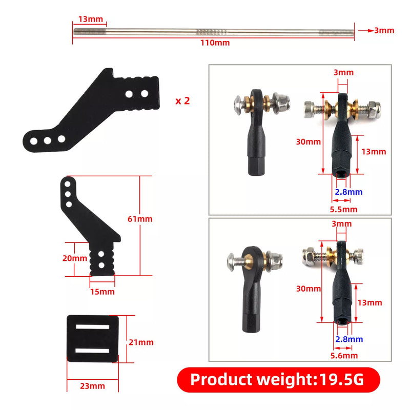 Remote Control Spare Parts Tie Rod Series for Rudder Angle Piece, Pushrod, Ball Head Models