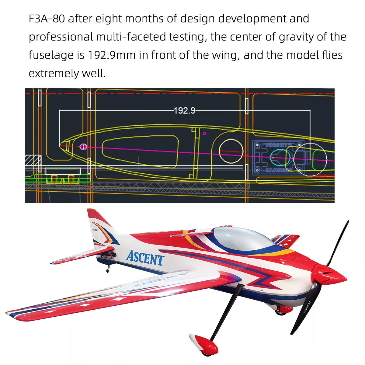 Fuselage Models ELIXIR F3A M070 F3A-80 Composite Fuselage RC Airplane Scale Model KIT ...