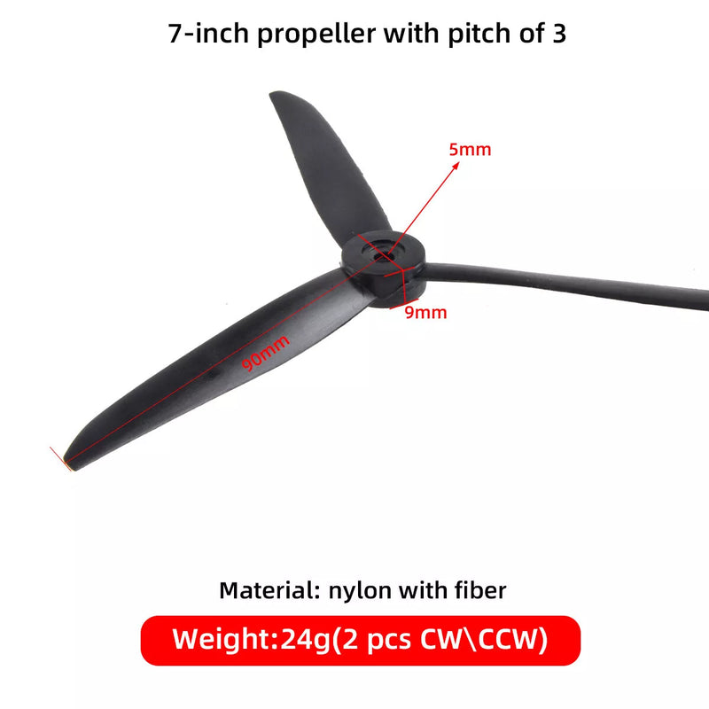 1 pair ZYhobby 7/10 inch Nylon carbon fiber propeller for FPV Drone+Racing Drone