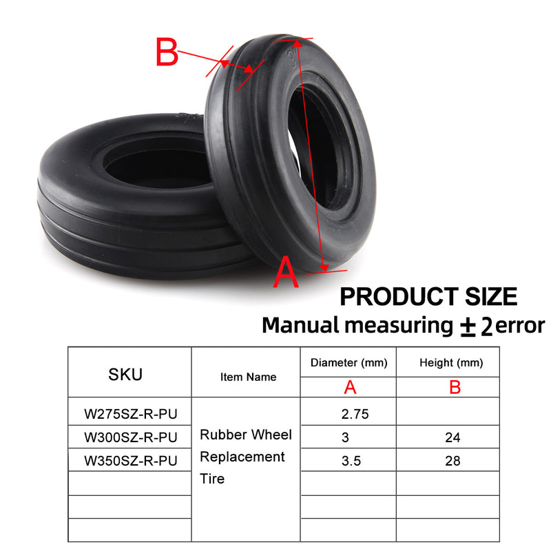 2.75~3.5inch Rubber Wheel Replacement Tire for RC Airplane