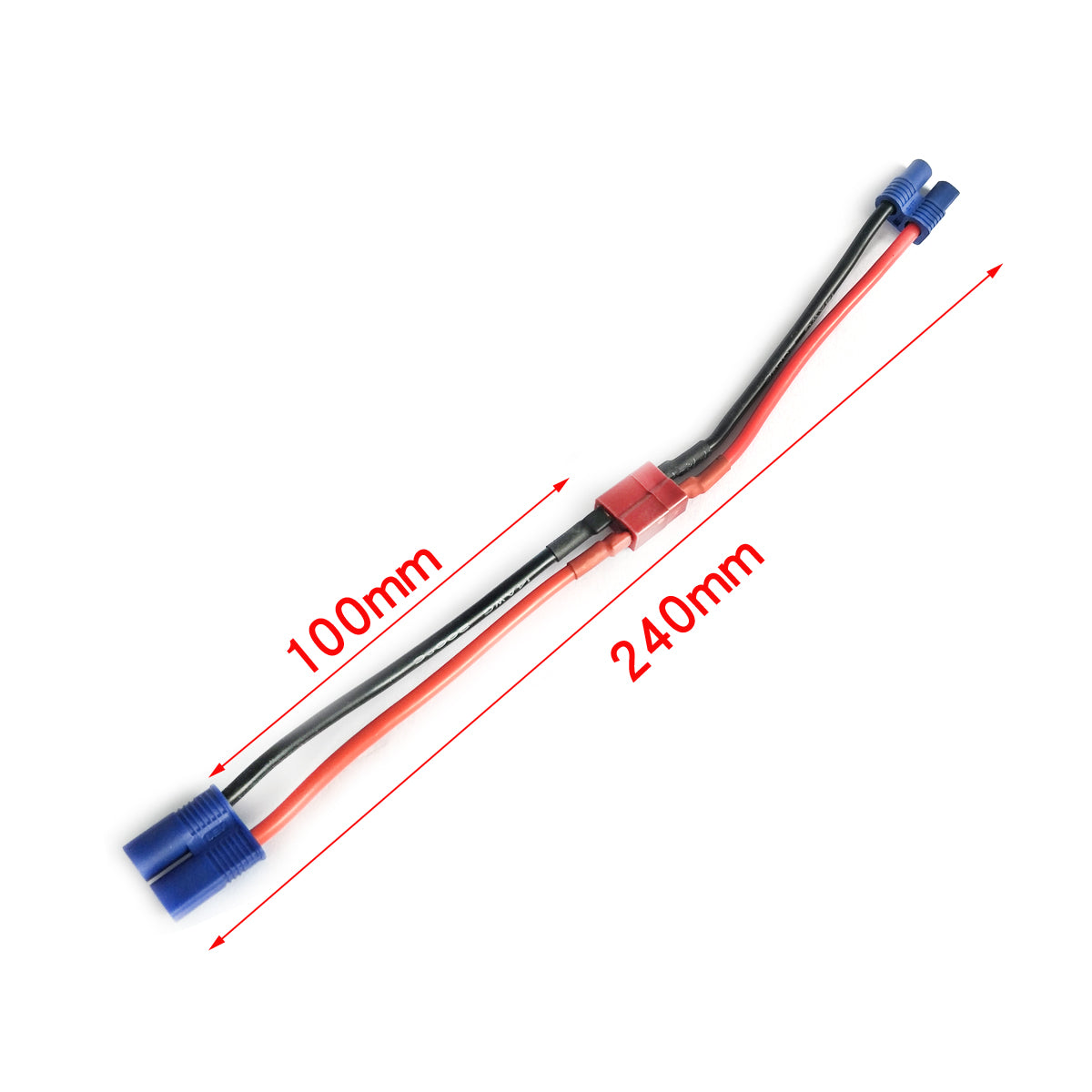 Female Deans To Male EC3 To T Deans Plug  Connector Adapter  14AWG   3CM  w/cable for RC Airplane