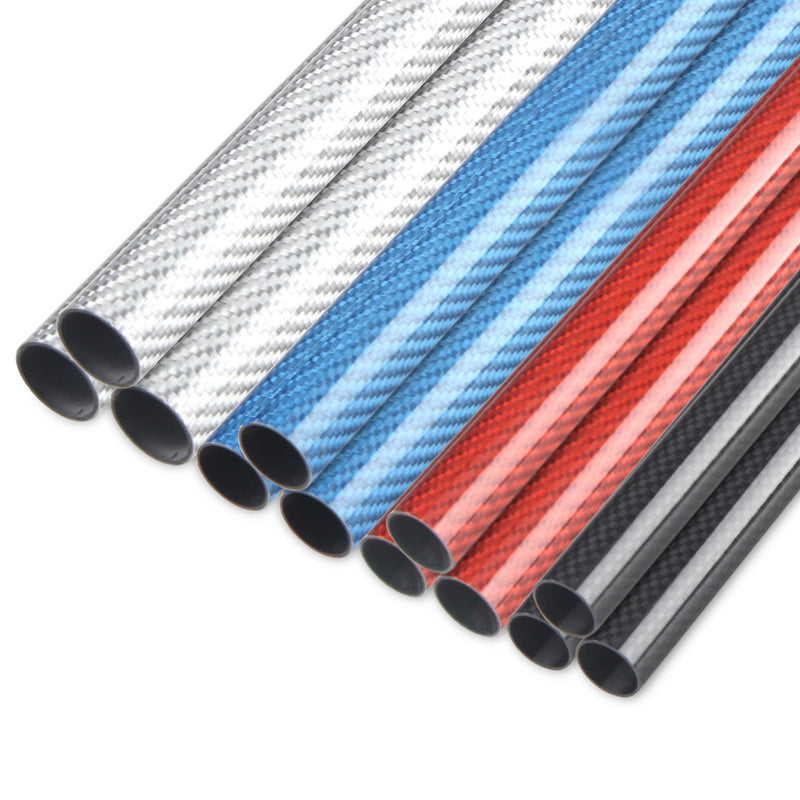 Colored 2pcs 21x23mm 500mm Length 3K Glossy Surface Carbon Fiber Tube