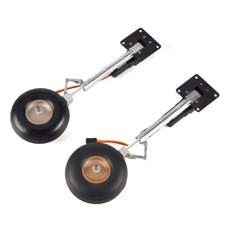 1 Set 3.5kg RC Aircraft Main Electric Retractable Landing Gear Metal Steering Seat Anti-vibration Landing Gear With Wheels