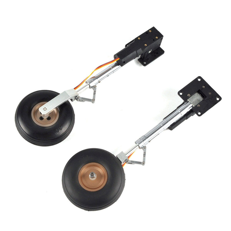 1 Set 3.5kg RC Aircraft Main Electric Retractable Landing Gear Metal Steering Seat Anti-vibration Landing Gear With Wheels