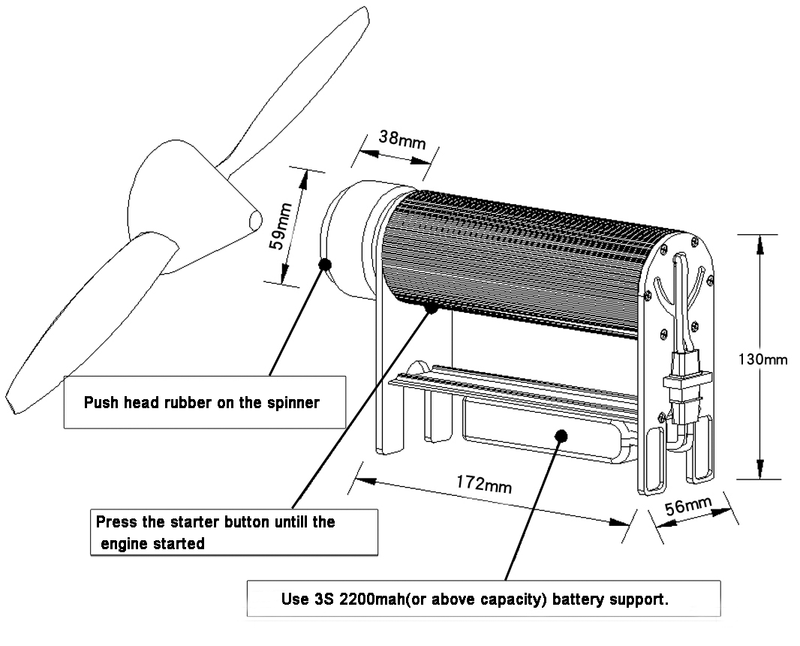 Electric Starter for 15-62CC Gasoline/Nitro Engine | Flight Model