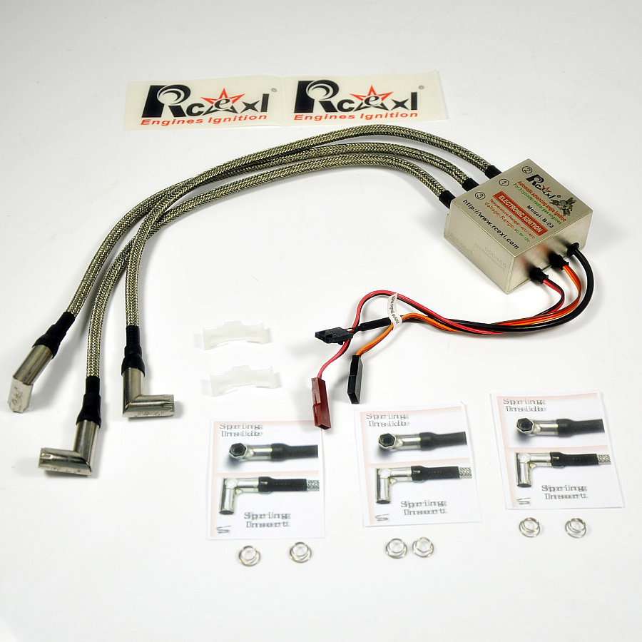 Rcexl 3 Cylinder Radial Engine Ignition CDI for NGK ME-8 1/4 -32 90 Degree 6-12V