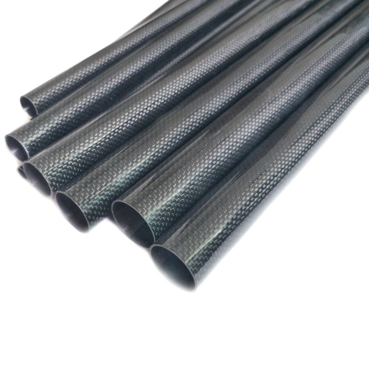 2pcs 3K Carbon Fiber Tube 14*16*500mm Glossy Surface Length 500mm Black