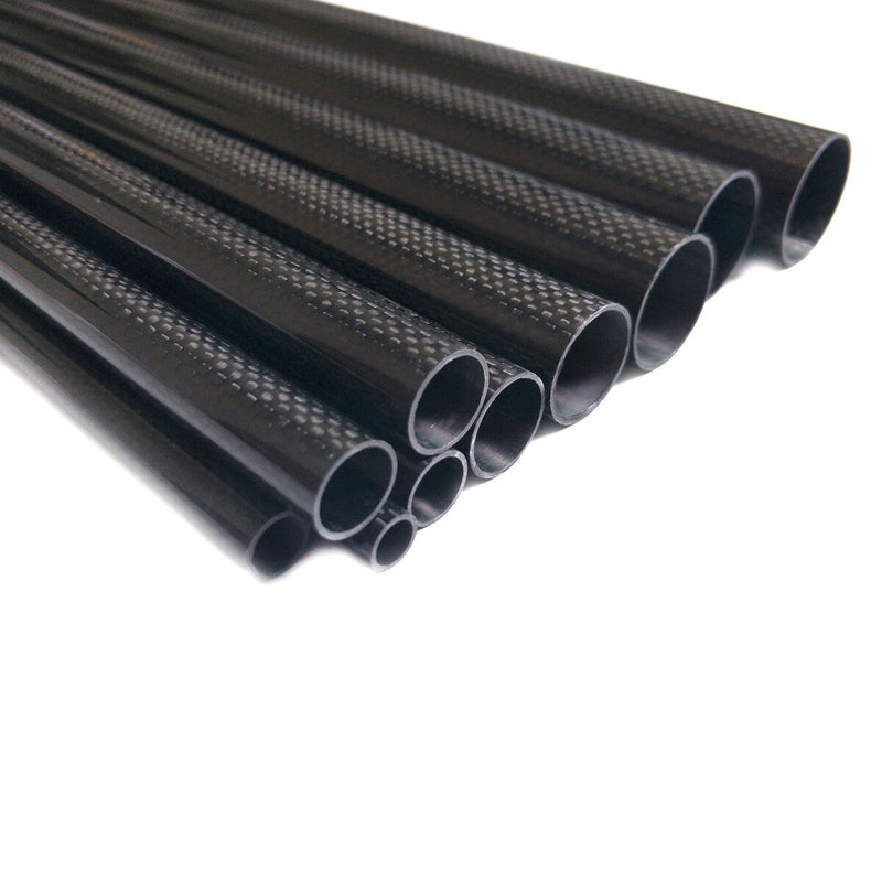 2pcs 3K Carbon Fiber Tube 26*28*500mm Glossy Surface Length 500mm Black