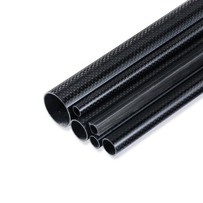 2pcs 3K Carbon Fiber Tube 14*16*500mm Glossy Surface Length 500mm Black