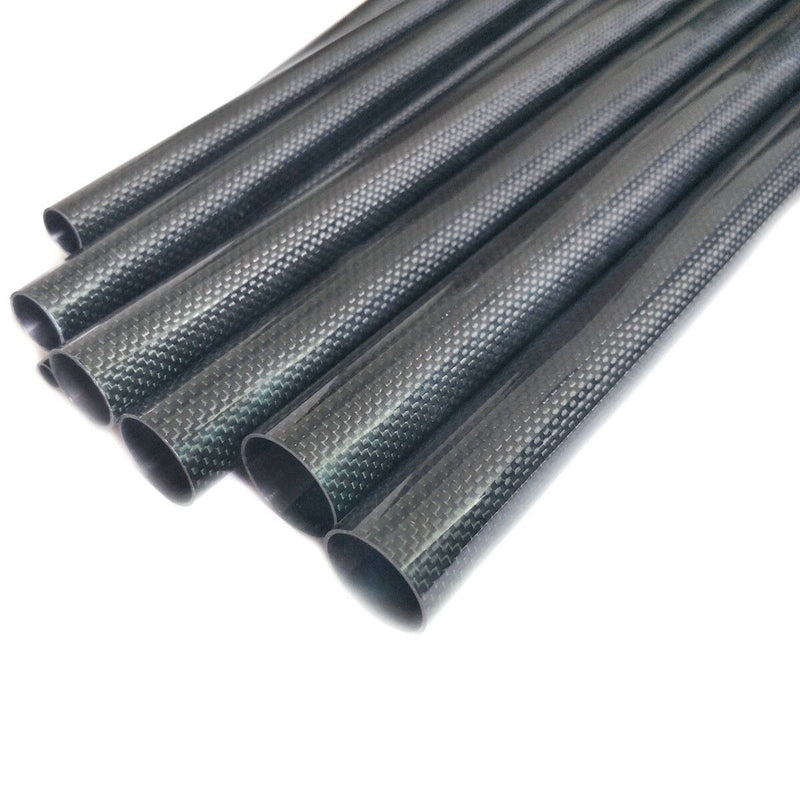 2pcs 3K Carbon Fiber Tube 24*26*500mm Glossy Surface Length 500mm Black