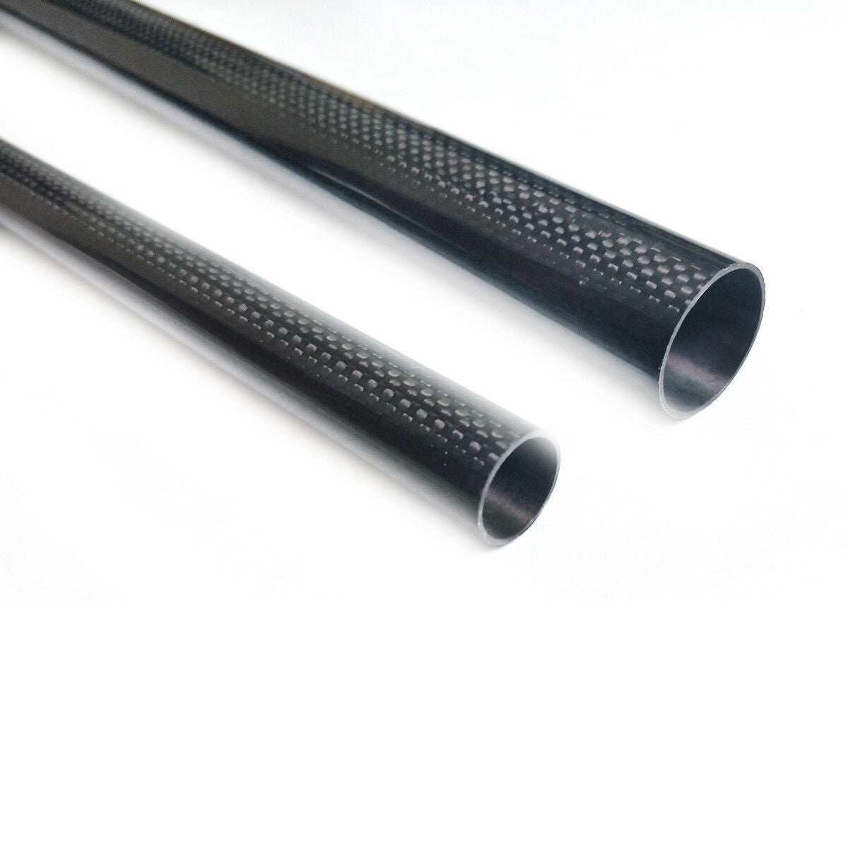 2pcs 3K Carbon Fiber Tube 14*16*500mm Glossy Surface Length 500mm Black