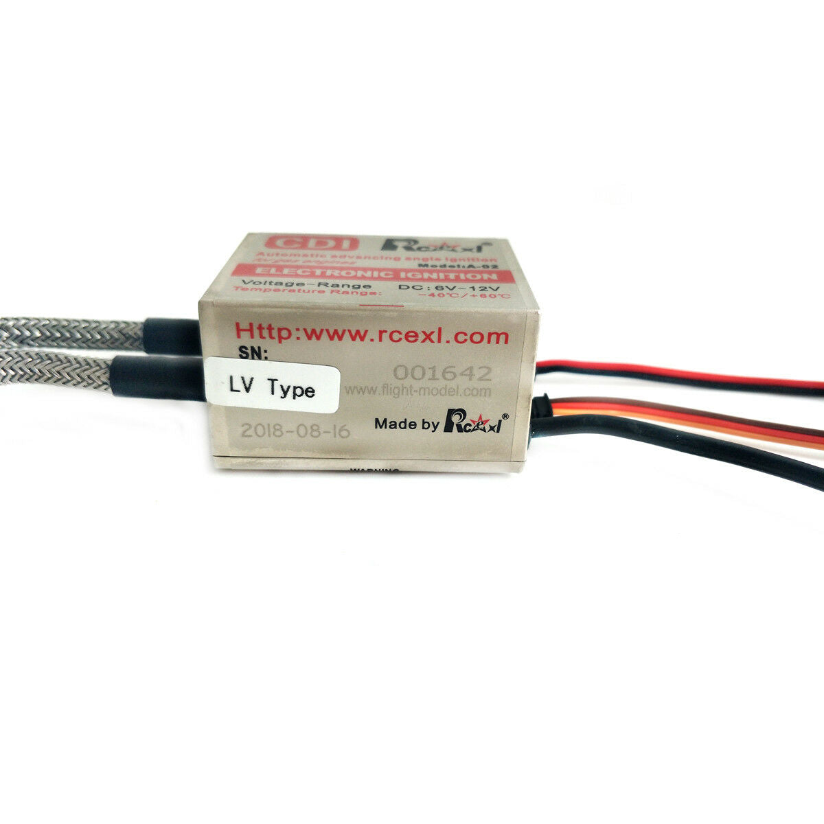 RCEXL LV Type Electric Twin Ignition CDI for ME8 1/4 -32 90Degree w/ Hall Sensor