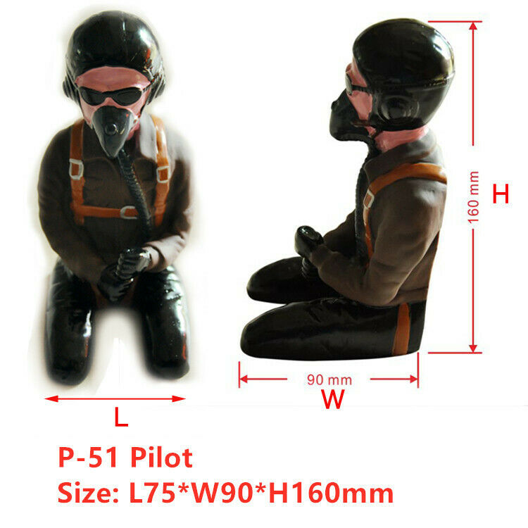 P-51 Pilot Figure w/ Headset Glass L75*W90*H160mm