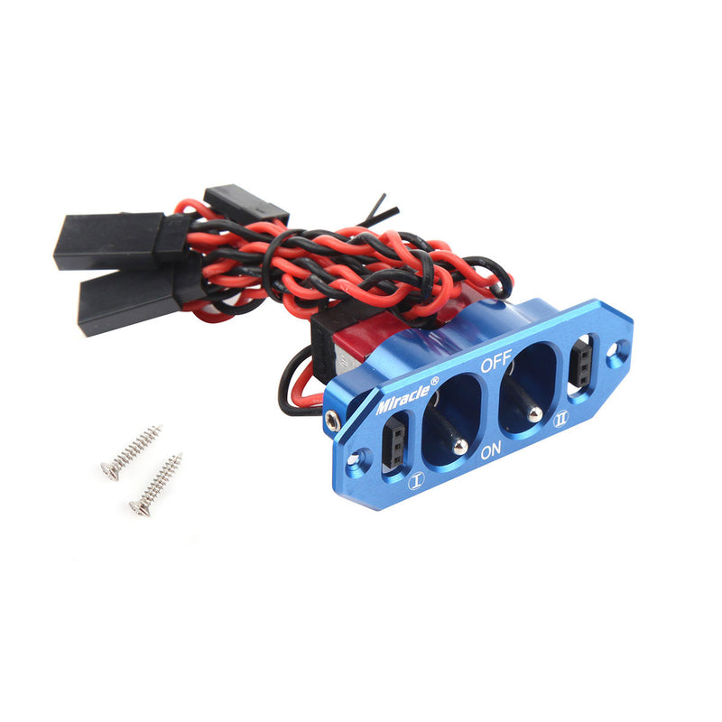 Miracle Heavy Duty Anodized Metal Dual Power Switch with 4 Cable Lock