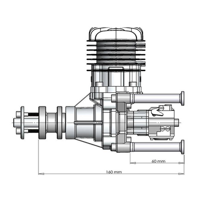 DLE 30CC Gasoline Engine Single Cylinder Two Stroke Side Exhaust w/ CDI &Muffler