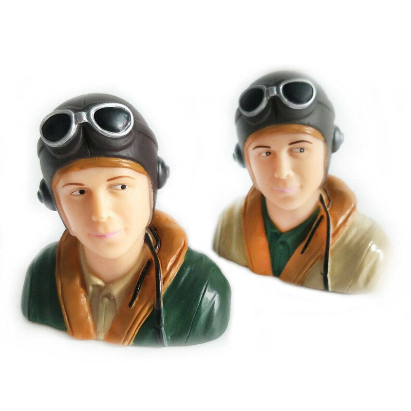 1/9 Scale WWII Pilots Figure L44*W23*H40mm Brown / Army Green