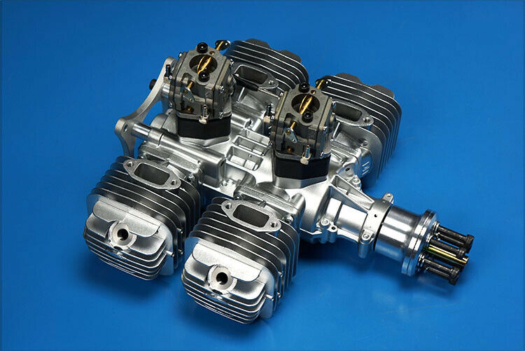 DLE 222CC Gas Engine Four Cylinder Two Stroke Side Exhaust with CDI & Muffler