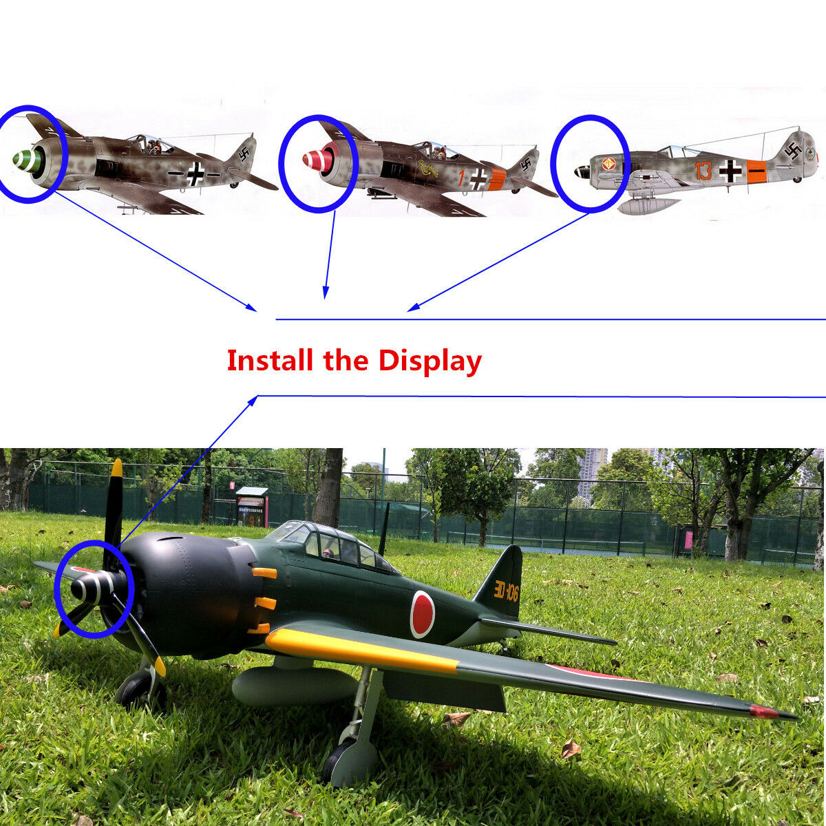 Miracle 3inch DLE30 Spinner for WWII FW190 Zero Fighter
