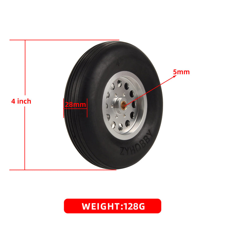 2.5"/4.0''/4.5'' Rubber Aluminum Core Wheel Hubs for RC Airplanes 1 Pair (2PCS) (4.5")