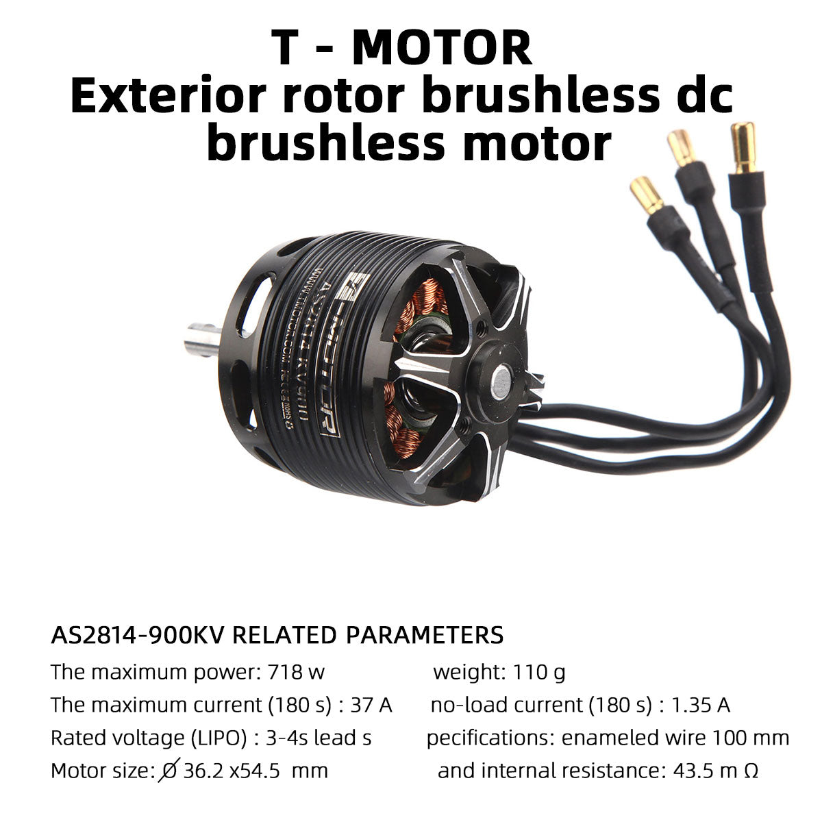 T-MOTOR AS2814 Long Shaft KV900 KV1050 KV1200 Brushless Motor For Long Range VTOL Fixed Wing UAV