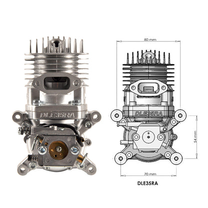 DLE 35RA 35CC Rear Exhaust Single Cylinder Two Stroke Gas Engine For RC Airplane