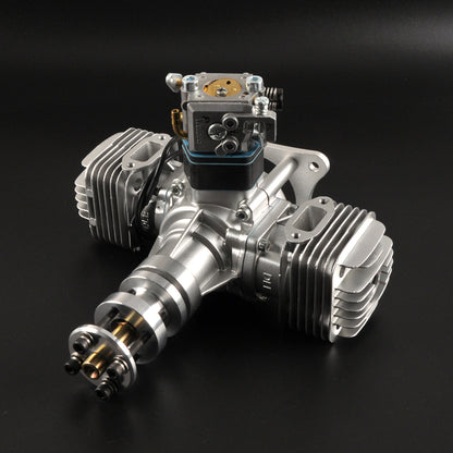 DLE 40CC Twin Cylinder Two Stroke Side Exhaust Gas Engine w/ Muffler&Ignition