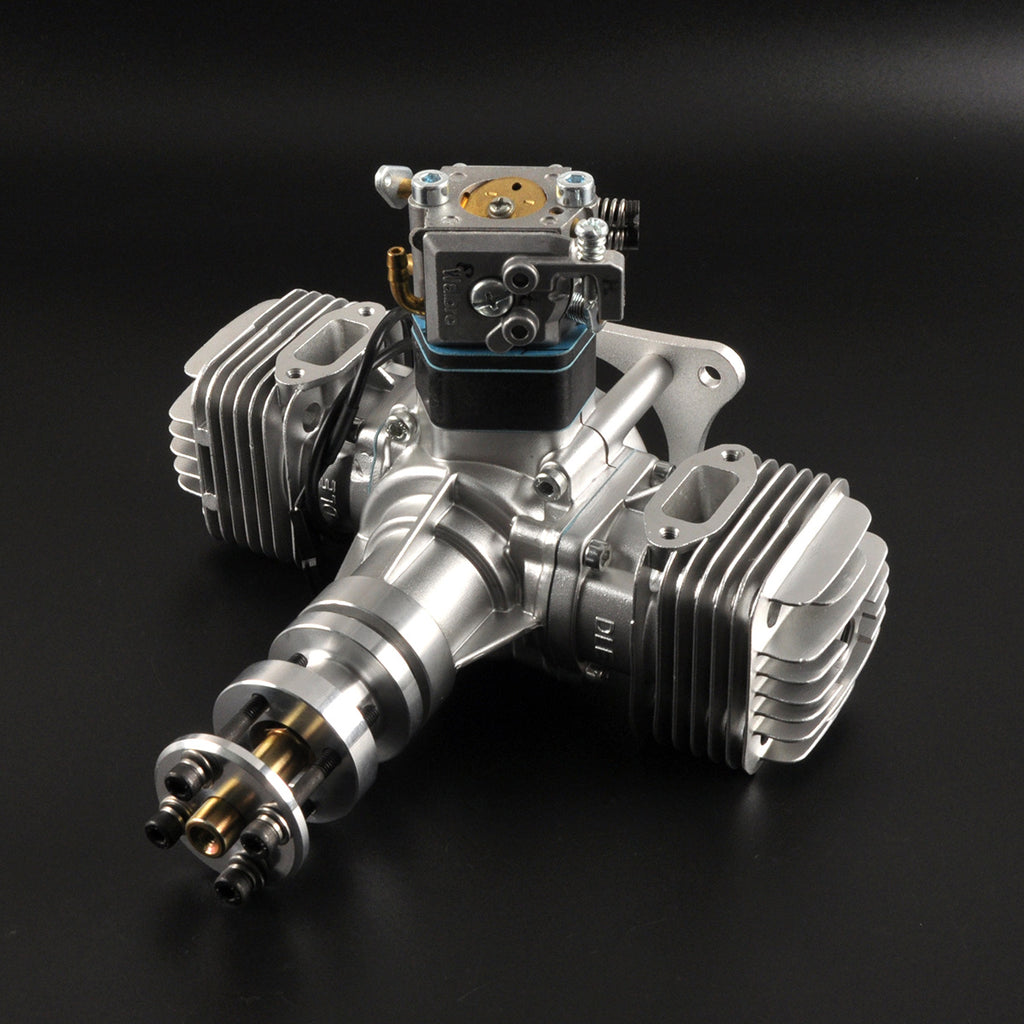 DLE 40CC Twin Cylinder Two Stroke Side Exhaust Gas Engine w/ Muffler ...