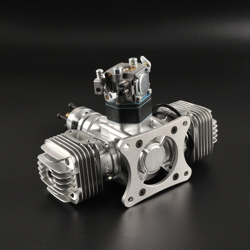 DLE 40CC Twin Cylinder Two Stroke Side Exhaust Gas Engine w/ Muffler ...