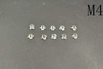 50PCS Metallic M3 M4 M6 Zinc Plated Steel T Nuts Blind Nuts 4 Prongs Knock In Wood