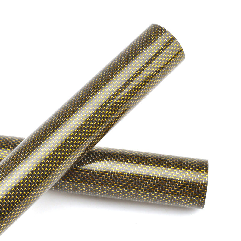 12inch to 32inch 500mm Glossy Surface Gold /Blue /Red Customized Thread Carbon Fiber Tubes