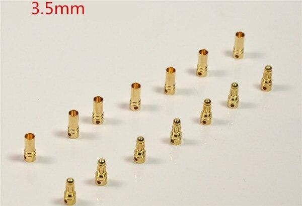 10 pair Gold Bullet Banana Connector 2mm 3mm 4mm 5mm 6mm 8mm for RC Battery Motor ESC