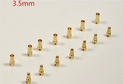 10 pair Gold Bullet Banana Connector 2mm 3mm 4mm 5mm 6mm 8mm for RC Battery Motor ESC