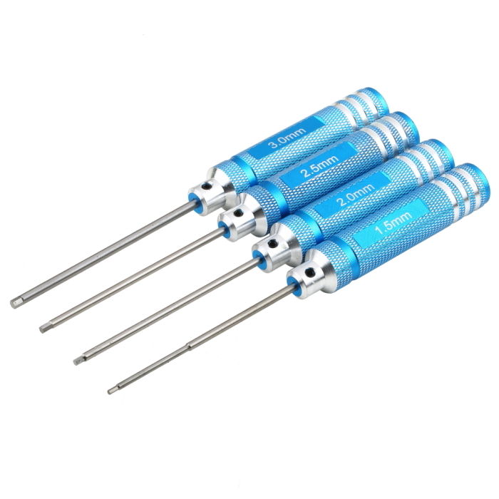 4PC Set Steel Hexa 1.5MM 2.0MM 2.5MM 3.0MM Screw Driver RC Model Tool