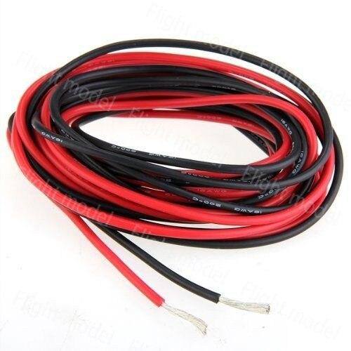 16AWG Silicone Wire Flexible Gauge Stranded Copper Cables 1 meter For RC Model Black Red Color