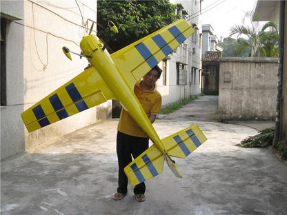 Wood RC Fixed Wing Gas Airplane 88.9in/2260mm SU-26 50cc 3D Aerobatic Wooden Flight Model Yellow ARF