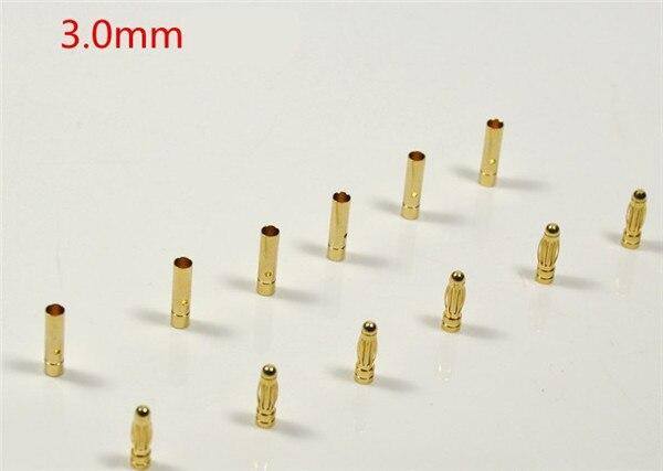 10 pair Gold Bullet Banana Connector 2mm 3mm 4mm 5mm 6mm 8mm for RC Battery Motor ESC