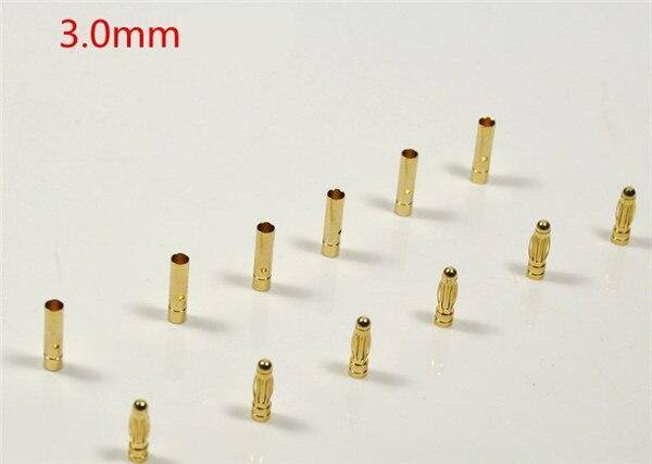 10 pair Gold Bullet Banana Connector 2mm 3mm 4mm 5mm 6mm 8mm for RC Battery Motor ESC