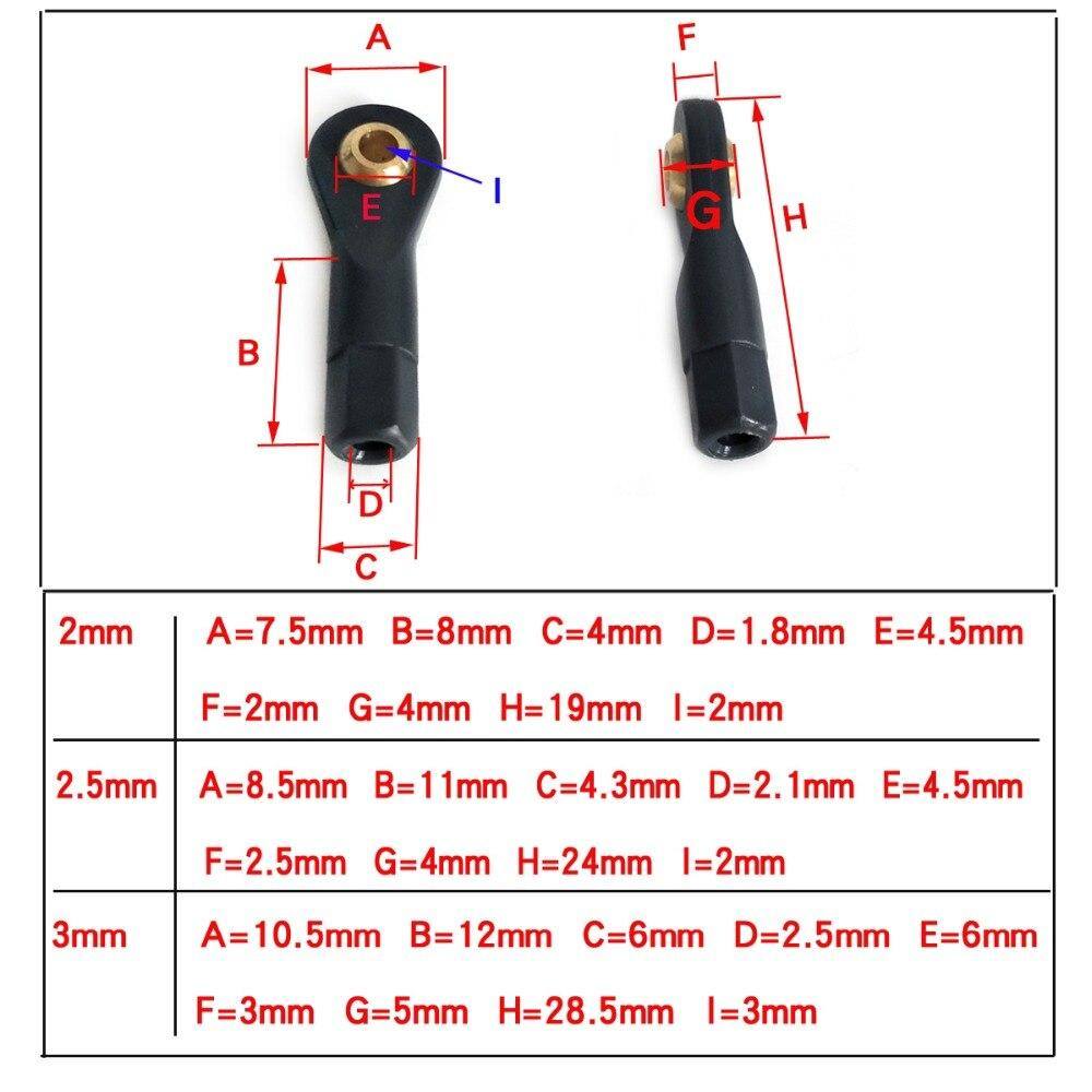10pcs M2 M2.5 M3 Head Holder Ball Joint For RC Hobby Airplane Boat Car Model